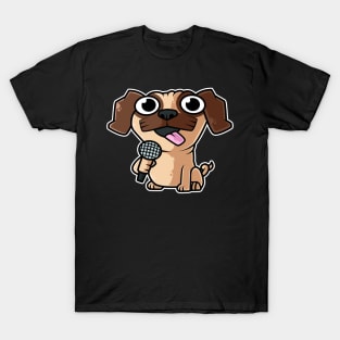 Dog Pug Sing Karaoke Kids Kawaii Neko Anime product T-Shirt